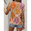 Women's T ShirtFloral Graphic Geometric Vintage Stylish Classic Short Sleeved Crew Neck Regular Tops Daily Weekend Prints Summer