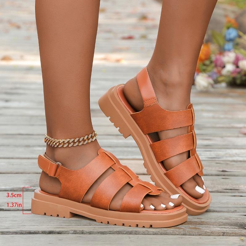 New Fashion Platform Sandals Women's Belt Buckle Platform Soft Bottom Line Sandals