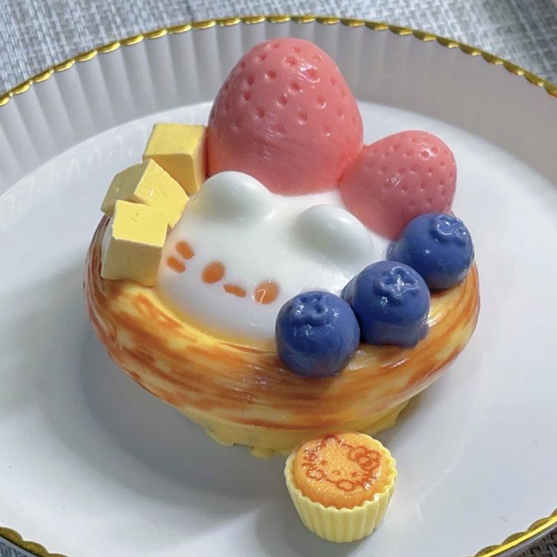 Red Apple Strawberry Egg Tart Strawberry Cream Bar Stress Relief Toy Sensory Toy For Kids Adults Anxiety Relaxation