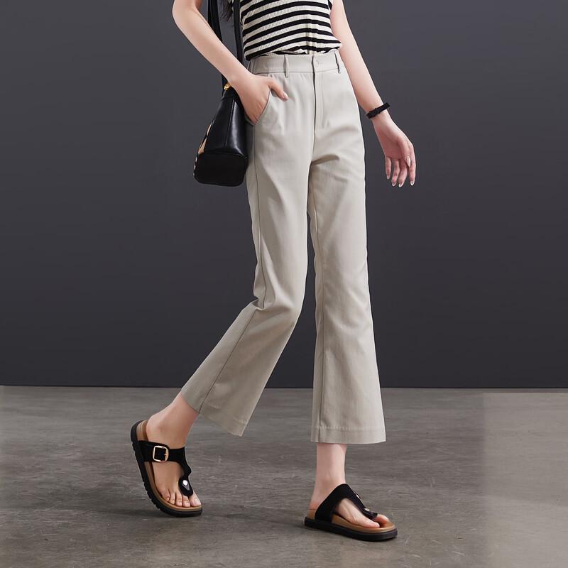 SOFSIL Women's 2026 Summer Cotton Blend Cropped Flare Pants