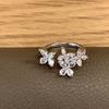 Exquisite Zircon Butterfly Rings for Women Girls Fashion Geometric Opening Adjustable Rings Engagement Wedding Jewelry Gifts