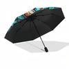 1pc Stained Glass Butterfly Design Automatic Folding Umbrella - Portable 3-Fold Design with 8-Bone Iron Frame, Outdoor for Fans, Travelers, Daily Use,