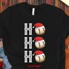 Baseball Christmas T Shirt Ho Santa Hat Lover Heavy Cotton Vintage Comfortable Top For Everyday Wear Casual Streetwear