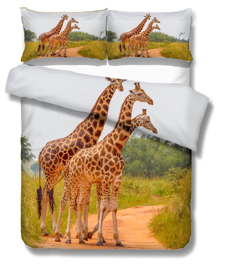 Reversible Motif Pillow Case 80 x 80 cm Herding BUREAU ARTISTIQUE Bedding Set Giraffe Duvet Cover 155 x 220 cm Cotton/Satin Reversible Motif Pillow Case 80 x 80 cm Herding BUREAU ARTISTIQUE Bedding Set Giraffe Duvet Cover 155 x 220 cm Cotton/Satin