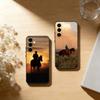 Western Cowboy Phone Case Black Silicone Soft For Samsung Galaxy A73,A72,A71,A70,A53,A52,A51