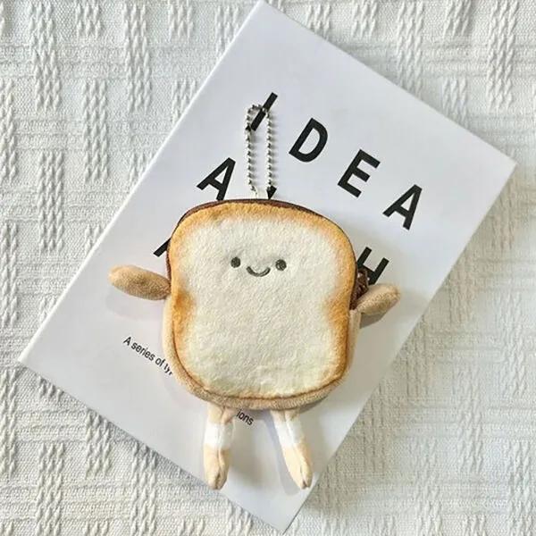 Smile bread doll AirPods coin purse keychain keyring