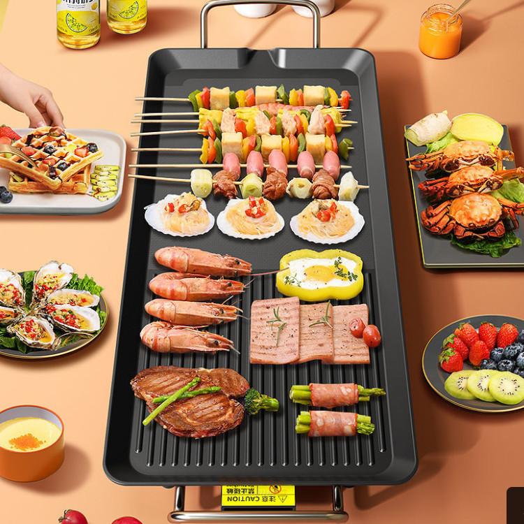 1500W Non Stick Electric BBQ Grill Smokeless Barbecue Machine 5-Level ...