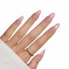 Hochwertige tragbare künstliche Nägel im Mandel-Nude-French-Stil – mittellange und lange Nagelspitzen