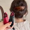 Colorful Bow Curved Ellipse Hairpins Vintage Three-dimensional Spring Clip Gift Headdress