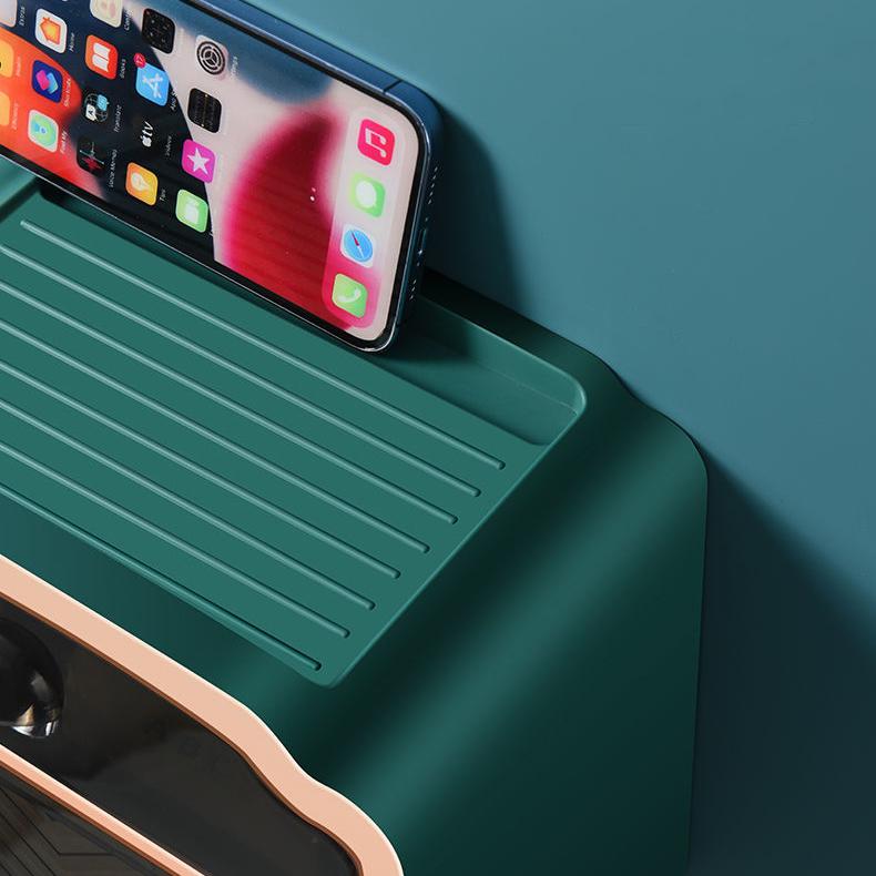 WTEMPO Haushalts-Tissue-Box Wandmontierte perforierte Toilettenpapierschublade Toilette Wasserdichte Rollen-Toilettenpapierhalter