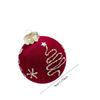 3 Stück 8cm bordeauxrot milchweiß beflockte Kugeln Weihnachtsbaumschmuckkugeln Fensterdekoranhänger