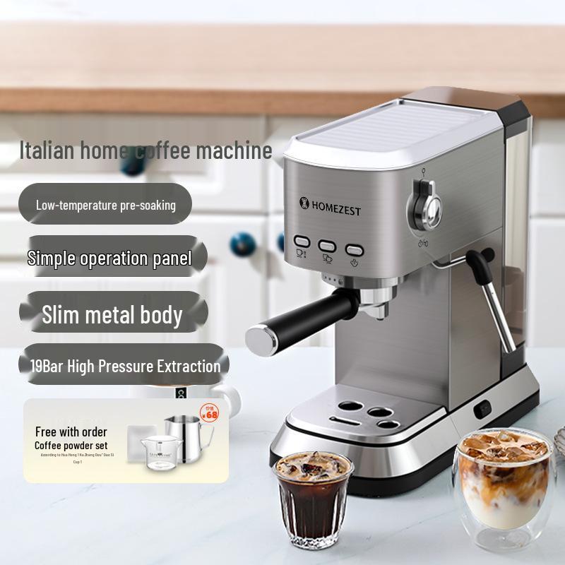 Cross Semi-Auto Espresso Machine - 19 Bar, Home/Office Compatible, Steam Milk Frother