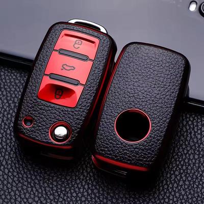 Deri TPU Araba Anahtarı Kılıfı Araba Anahtarı Tam Kapak Koruma Çantası VW Volkswagen Polo Tiguan Passat Golf Jetta Lavida Skoda Octavia için