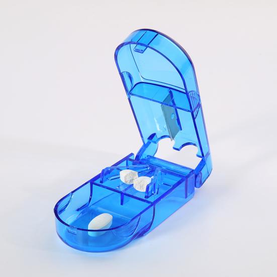 Portable Pill Cutter Splitter Divider Storage Box Medicine Tablets Holder Case