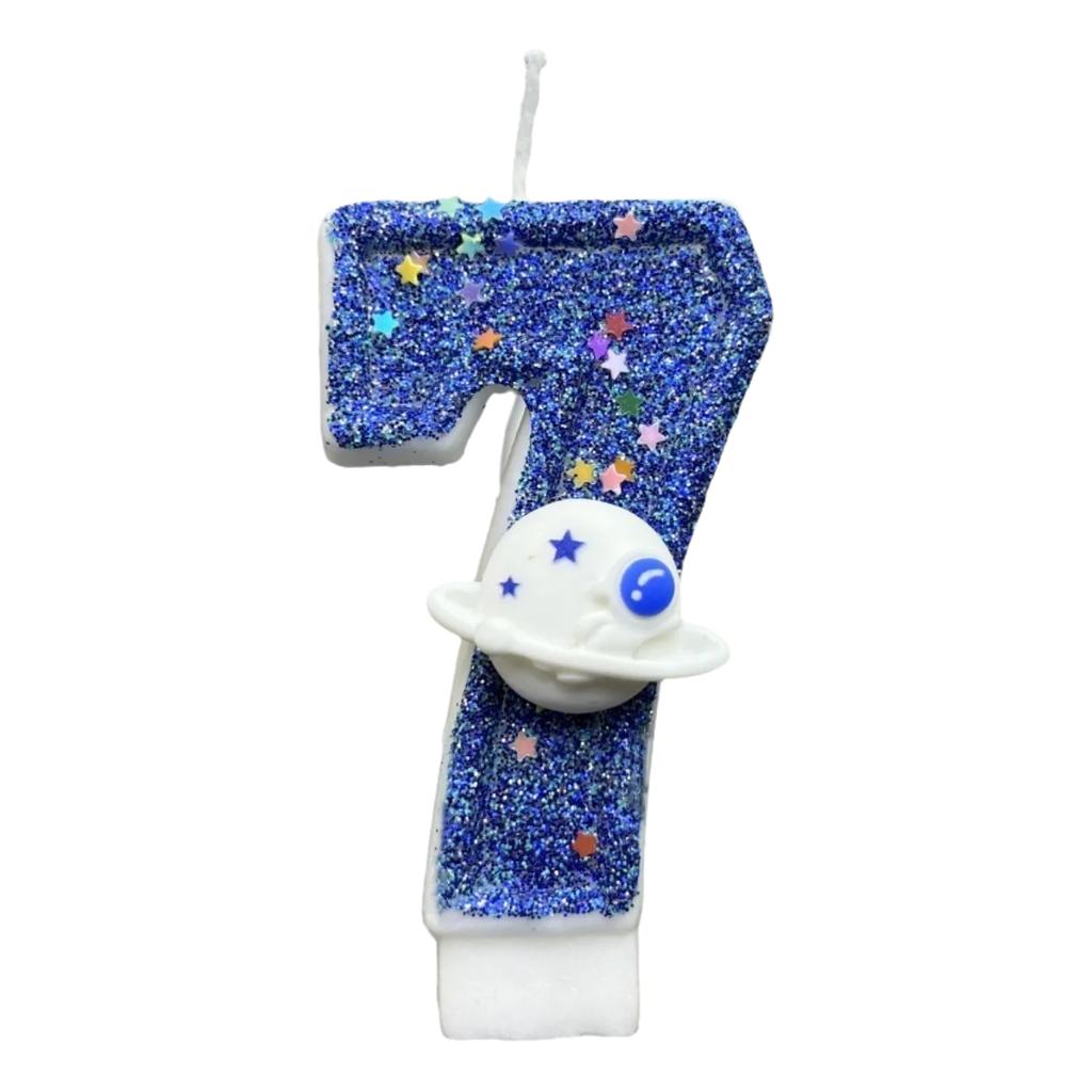 Numbers 0-9 Birthday Candle Spaceship Cake Decoration Candles for Party Commemoration Day Table Home Room Decor Accessories