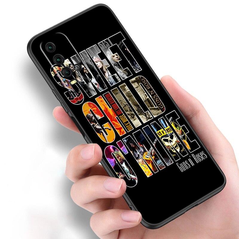 Guns N Roses Skull Silicone Phone Case For Xiaomi Redmi Note 11 10 9 8 Pro 11T 10T 10S 9S 8T 9 9A 9C 9T Black Soft Cover Coque