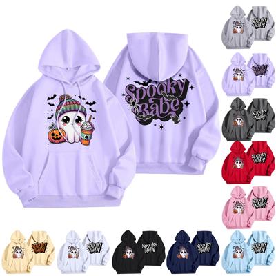 Women's Fashion Women's Lightweight Long Sleeve Pullover With Pockets Halloween Graphic Hoodie