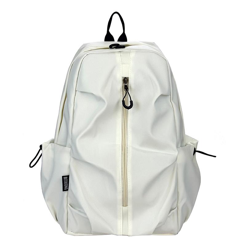 

Women s Backpack Junior High School Student Schoolbag Student Solid Color Large Capacity Backpack белый