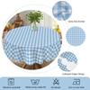 1 Stück karierte Tischdecken für Frühling und Sommer, rund und rechteckig, in verschiedenen Größen erhältlich, blau-weißes Karomuster-Druckdesign, Tischc