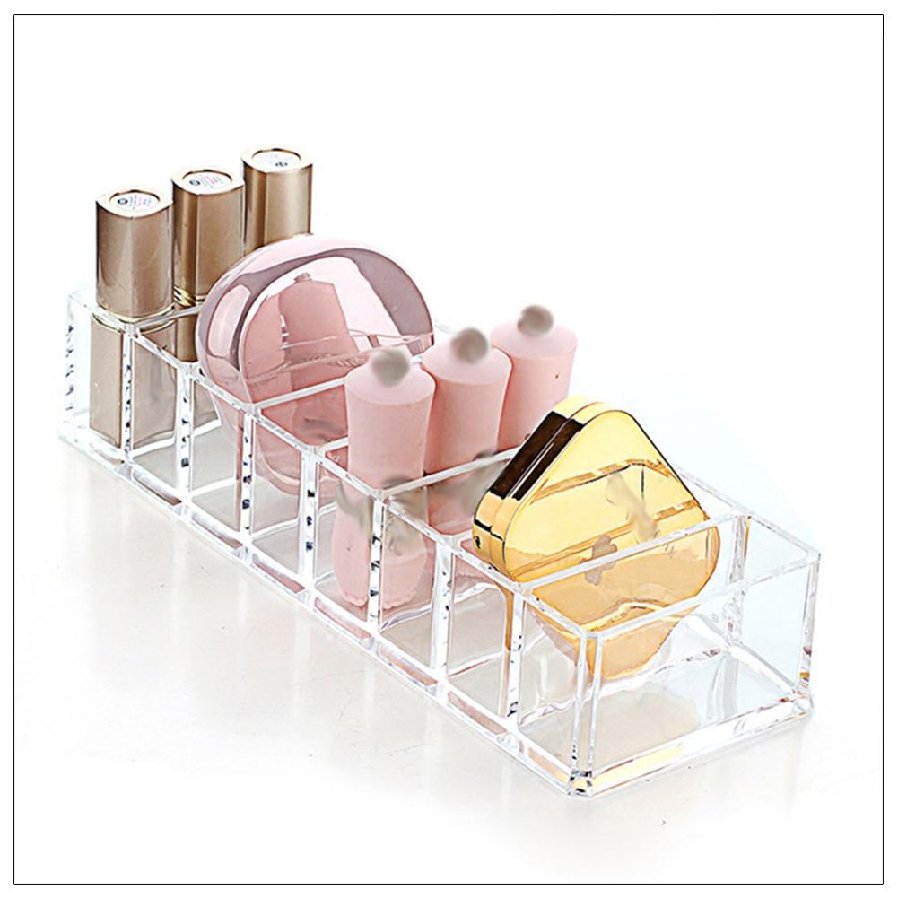 8 Slots Cosmetic Organizer Powder Storage Box Household Women Makeup Tool Case Cosmetic Storage
