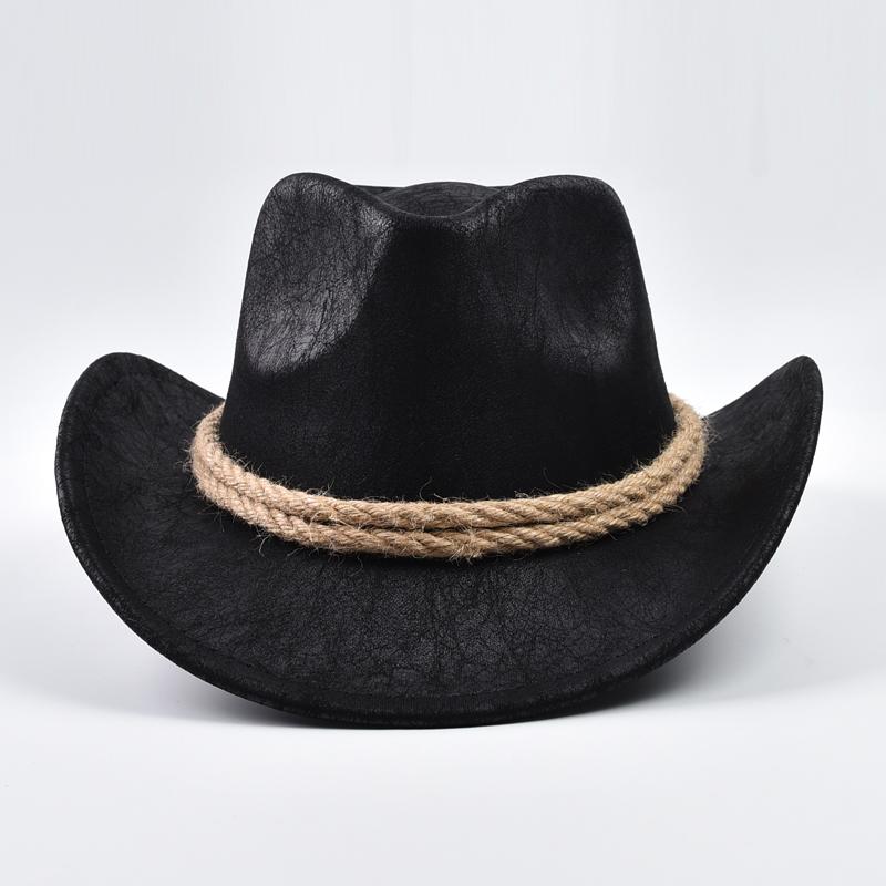 New Western Cowboy Hats Vintage Roll Brim Gentleman Cowgirl Jazz Hat Holidays Party Cosplay Hat