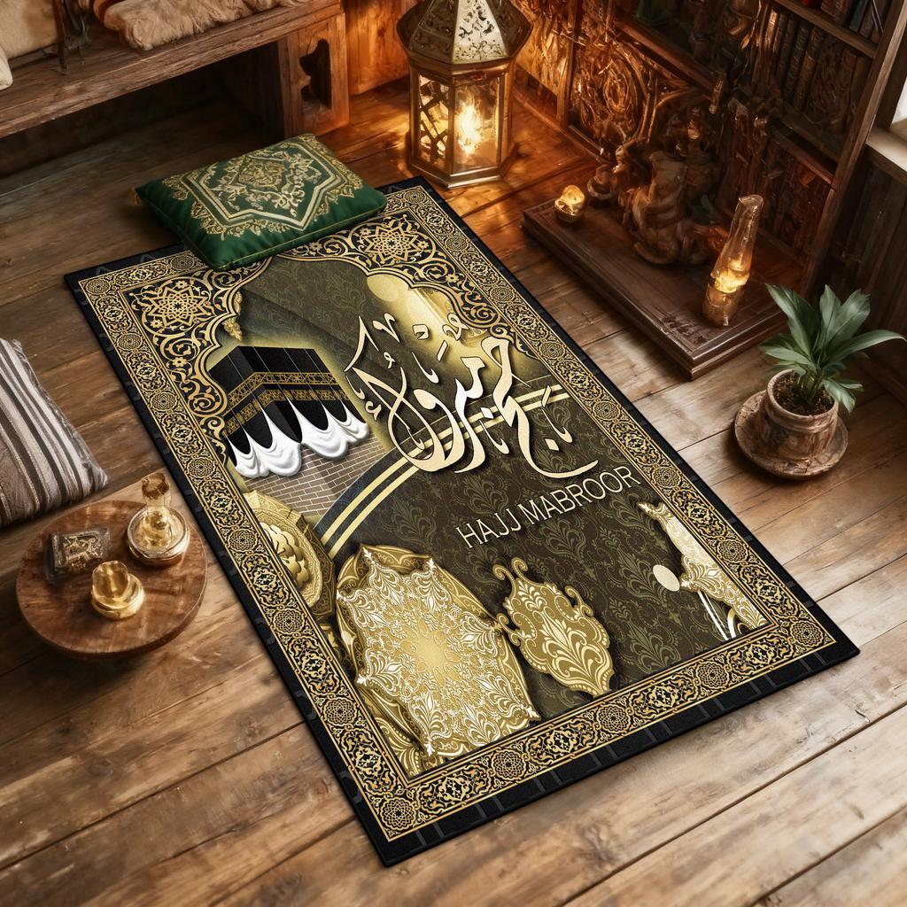 Religious Culture Prayer Floor Mat Islam Style Home Prayer Room Area Washable Antiskid Mats Art Decoration Aesthetic Rug Musalla