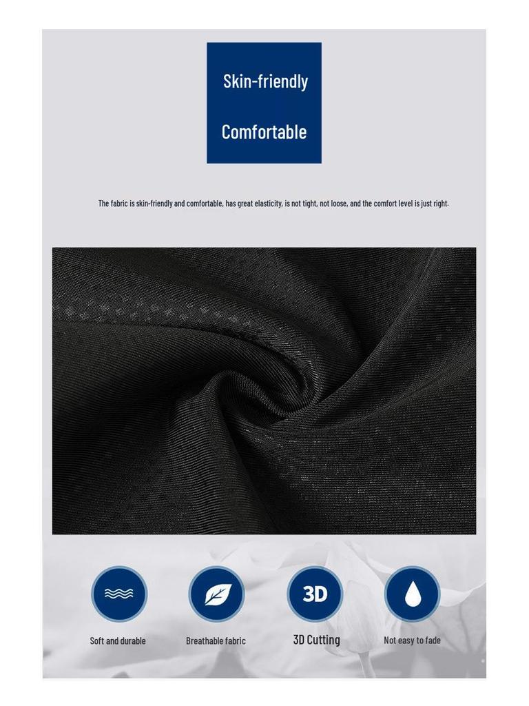 Men's High Elastic Plus Size Waterproof Swim Trunks for Hot Springs