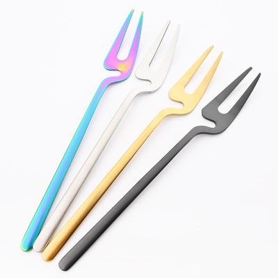 2Pcs Matte Colorful Cute Dinnerware 18/10 Stainless Steel Dessert Cutlery Fruit Cake Fork Creative Multicolor Flatware Tableware Kitchen Accessories