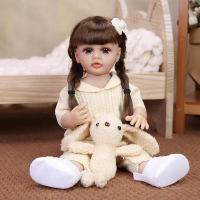 43CM Lively Reborn Baby Doll Soft Full Silicone Vinyl Lifelike Skin Like Real Babies Girl Doll Christmas Gift