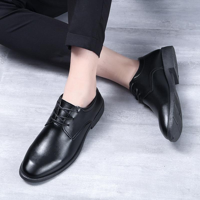 Men's Casual British Leather Shoes Four Seasons Lightweight Soft Soled Business Dress Leather Shoes Fashion Versatile Men's Shoe