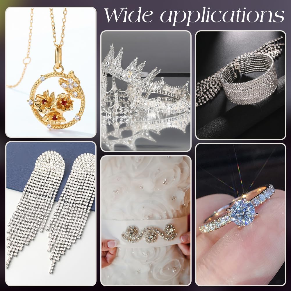 Beebeecraft 230Pcs 1.2-10mm Cubic Zirconia Cabochons Clear Grade A Loose CZ Stones Faceted with Pointed Back for Jewelry Making Crafts Nail, 9 Sizes