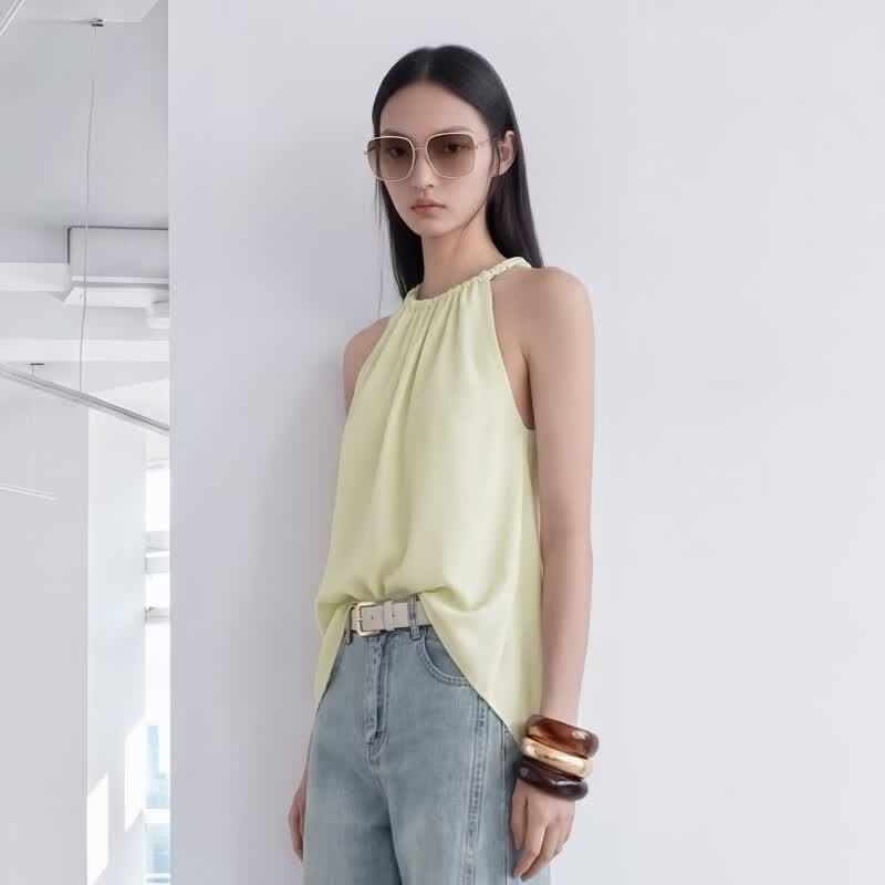 ONLY Women's Elegant Tie-Waist Lace Camisole Top