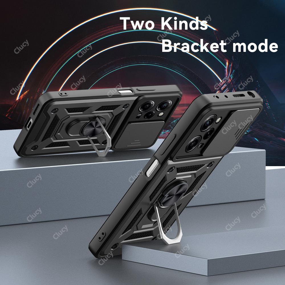 For Redmi Note12 13 Pro Plus Camera Shockproof Armor Case For Redmi Note 13 12 Pro 4G 5G Car Magnetic Holder Ring Protect Cover