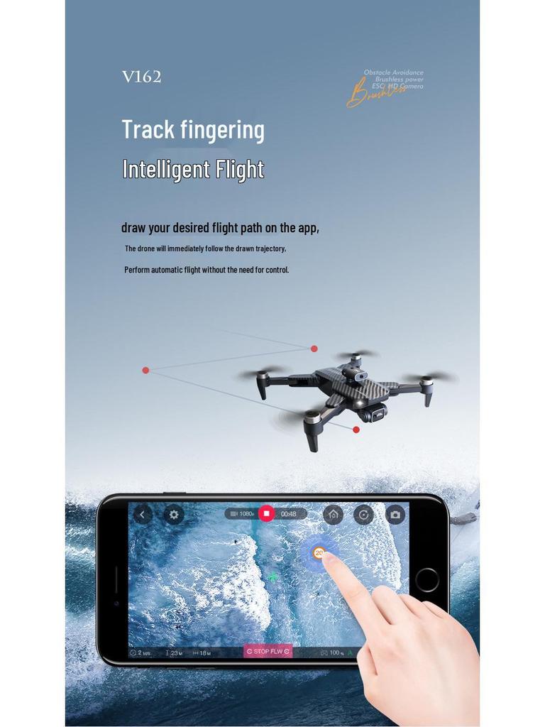Brushless V162 Drone: 4K HD Optical Flow, ESC & Obstacle Avoidance, RC Aerial Photography Aircraft