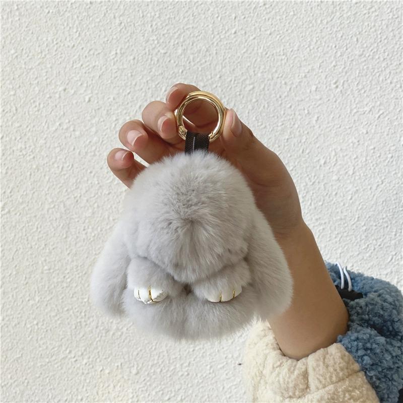 

Кролик Автомобильный Брелок Женский Кроличий Мех Мини Кролик Подвеска для Сумки Инс Подвеска для Мобильного Телефона светло-серый