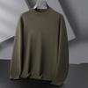 Men's Plus Size Silk Velvet Knitwear: Autumn/Winter 2025 Casual Round Neck Wool Sweater.