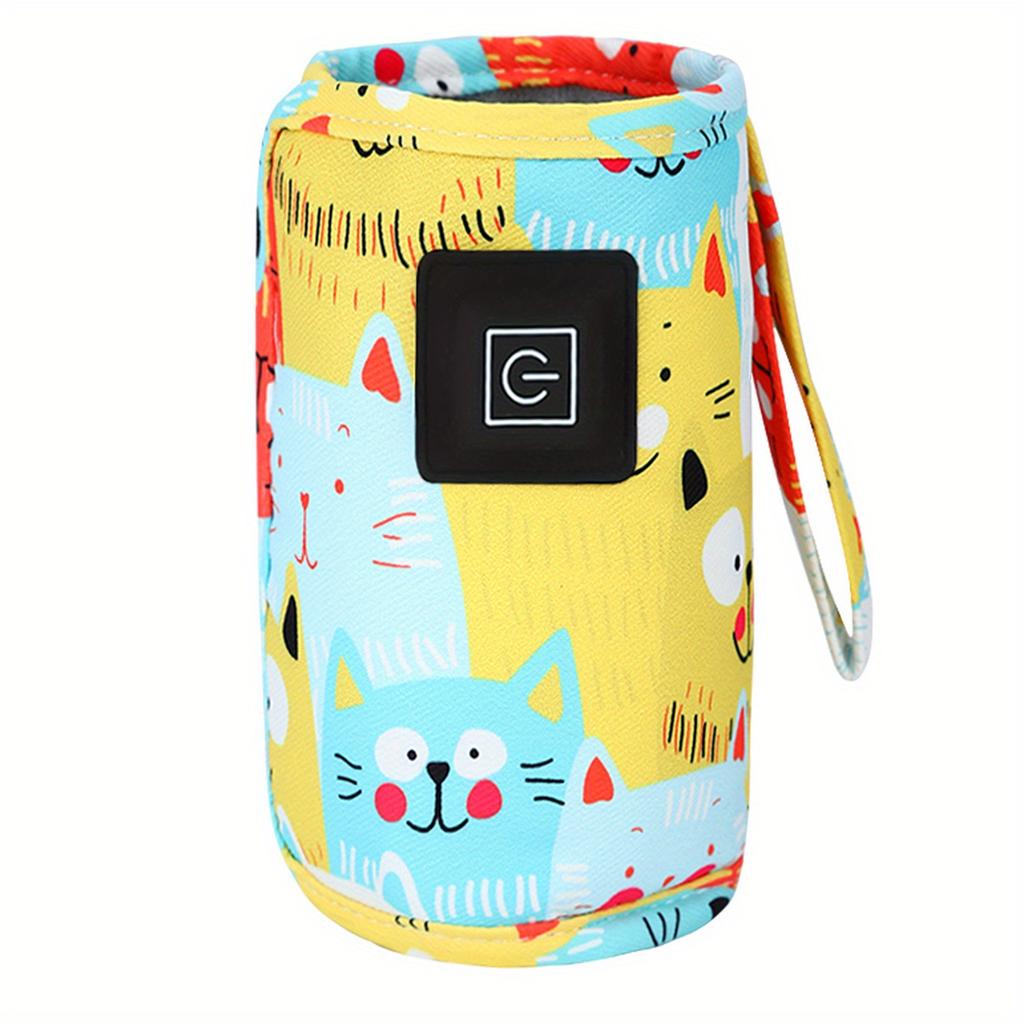 Three-speed Thermostat Cartoon Warm Milk Set, Home Outdoor Portable Bottle Insulation Set USB Heating Constant Temperature Bottle Set