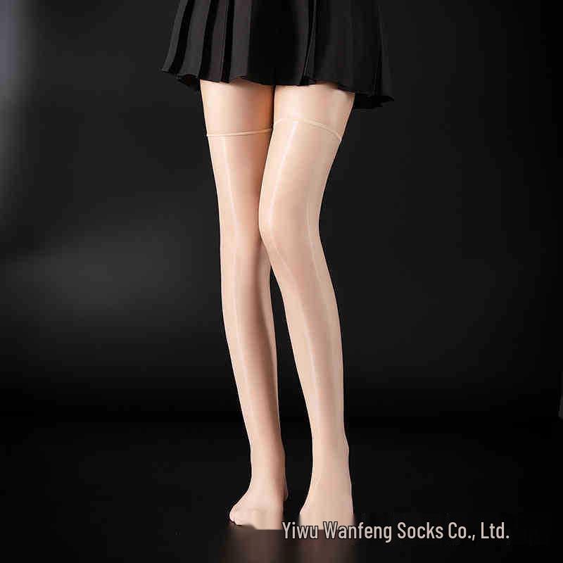 Women's Lace Trim Over-the-Knee Black Stockings with Butterfly Design