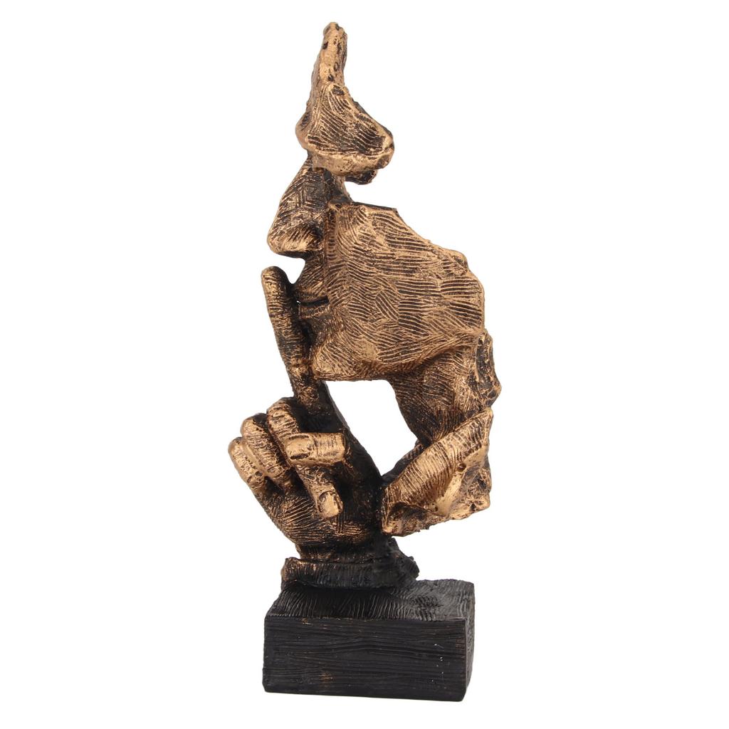  Is Gold Statue Antique Finish Colorfast Stable Base  Resin Thinker Statue for Family 