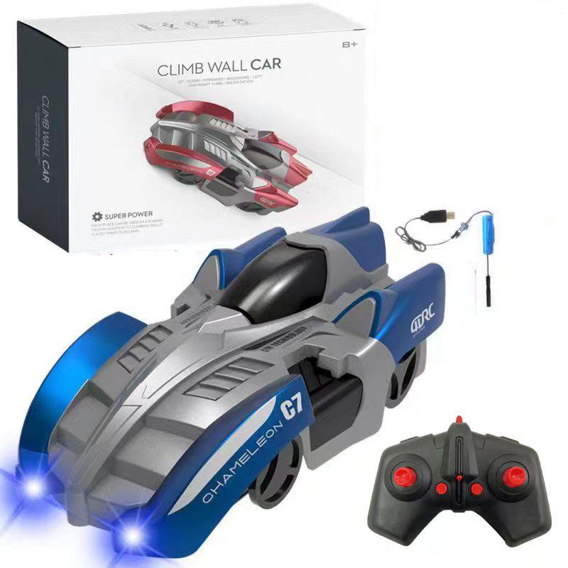 Remote Control Infrared Wall Climbing Car for Kids - Four-Wheel Drive Stunt Toy
