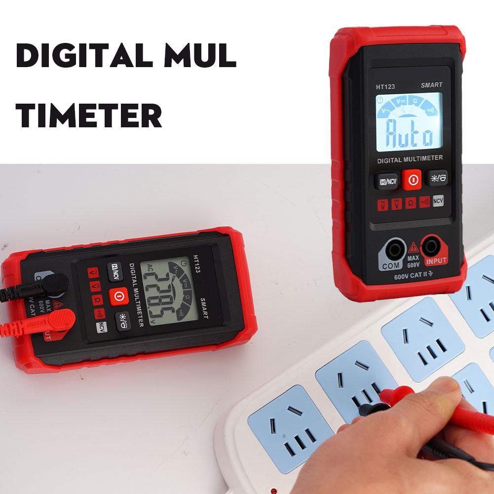 HT123 Digital Multimeter AC DC NCV Smart Multimeter Profesional Tester Voltage Auto Range Electrician Meter Tester Ohm R4E5