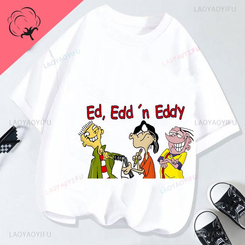Ed Edd  Eddy Tv Show Shirt Novelty Cartoon Kawaii Cute Casual Funny Comic Printed Y2k Clothes Grahic T Shirts Cotton Unisex Top