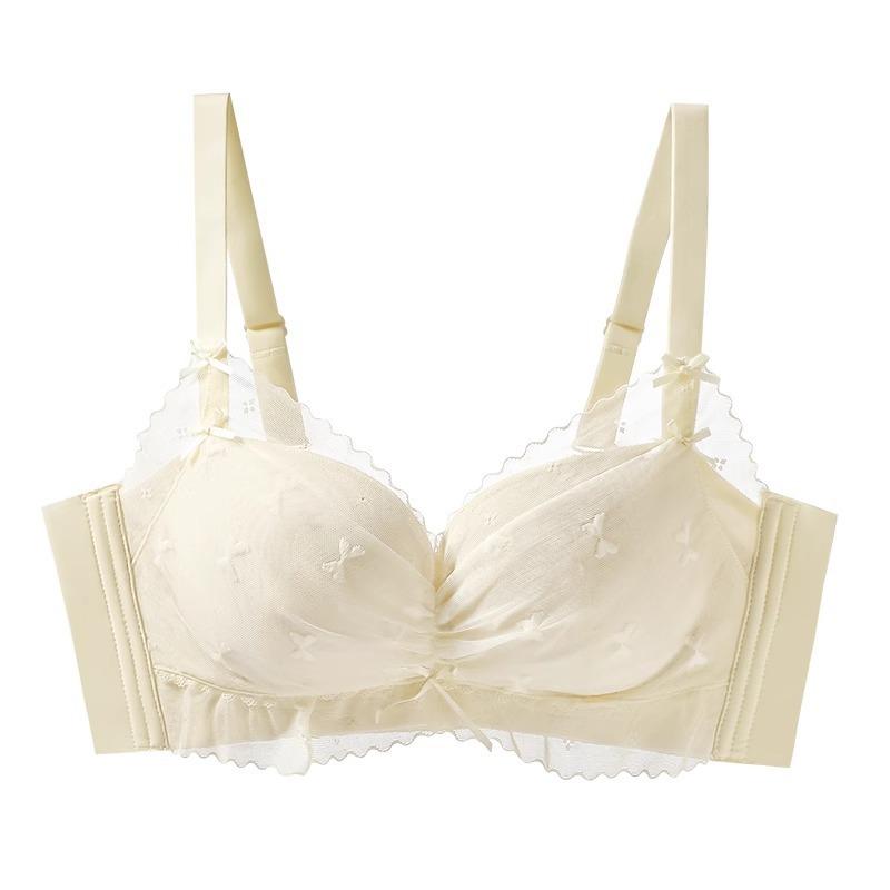 Sexy Lace Wireless Shaping Bra, Push-Up Lift Side Gathering Anti-Sag Bra for Small Bust Women