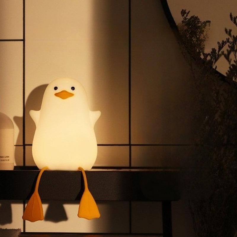 

Милый ночник в виде утки, мягкий ночник в виде утки, портативный, перезаряжаемый через USB, таймер с регулируемым светом, очень подходит для украшения дома, спальни