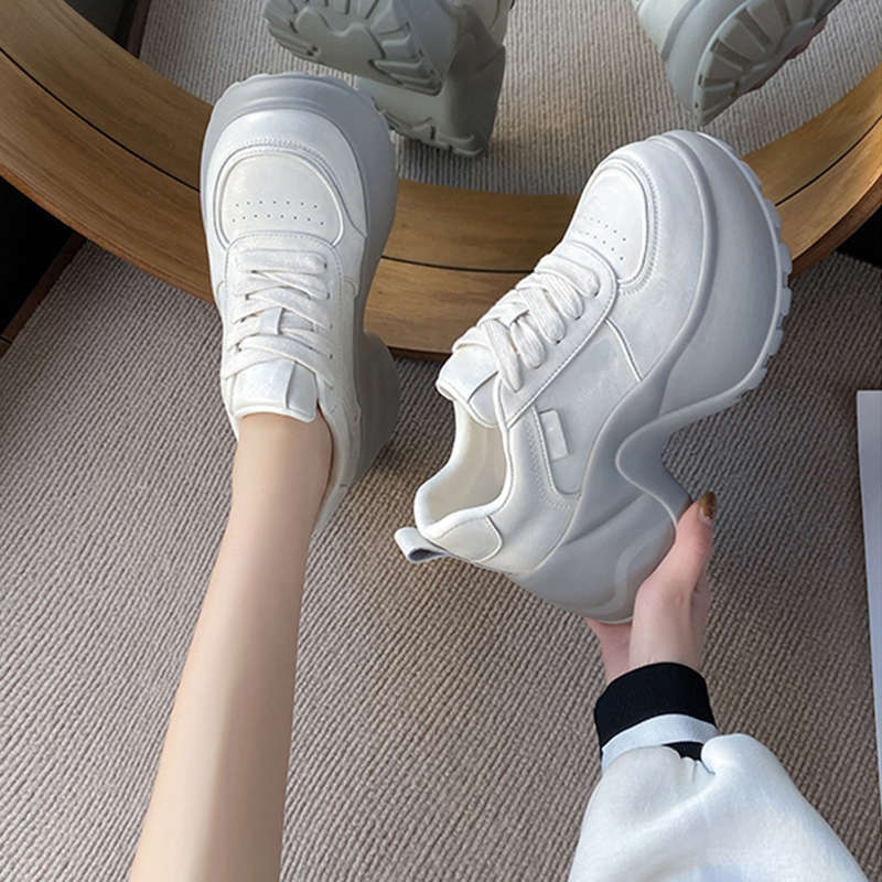 Moonlight Silver CM Platform Dad Shoes Women's Spring and Autumn New Inner Height Increase Versatile Niche Fried Street Casual Shoes