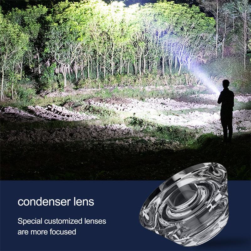 Portable Usb Glare Rechargeable Flashlight Waterproof Power Used Torch