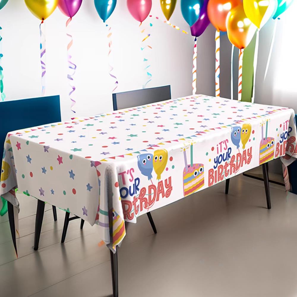Oil Proof PE Table Cloths Birthday Children's Cartoon Waterproof Tablecloths Party Decorations Waterproof Disposable Tablecloths