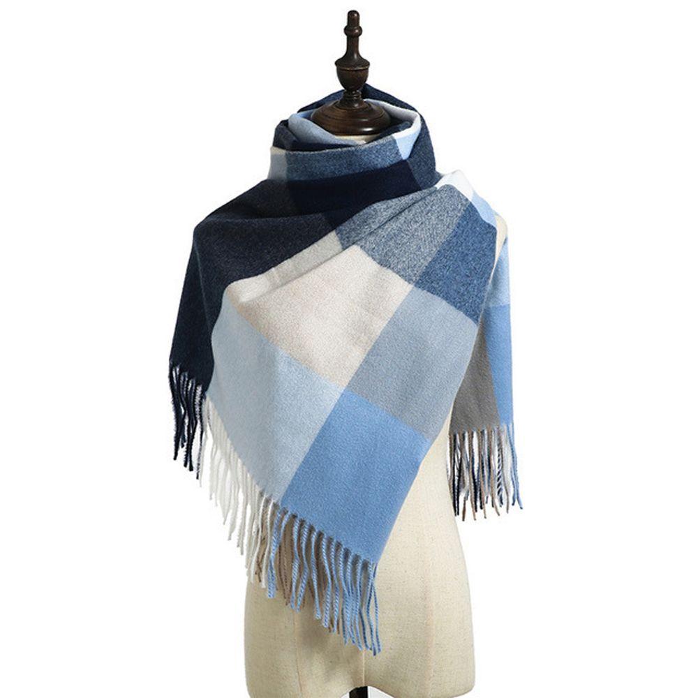 Bandana Pashmina Warm Shawl Wrap Women Plaid Scarf Korean Style Scarf Autumn Winter Shawl Scarf