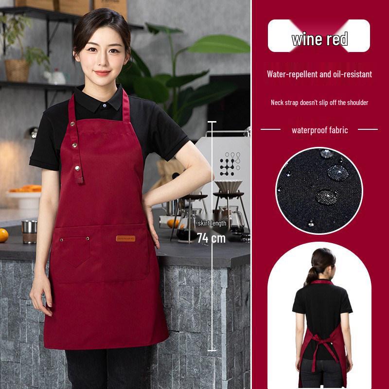 Waterproof Oil-Proof Custom Logo Apron for Kitchen, Restaurant, and Waiter Uniform