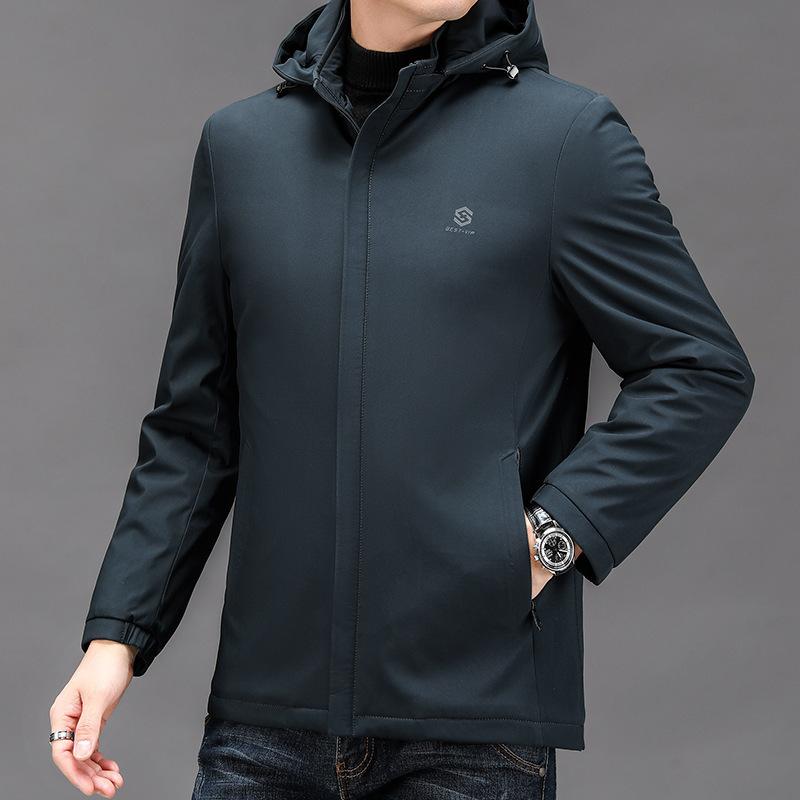 

Модное повседневное теплое хлопковое пальто с капюшоном для мужчин среднего возраста, повседневное осенне-зимнее новое пальто со съемным капюшоном из хлопка 5XL